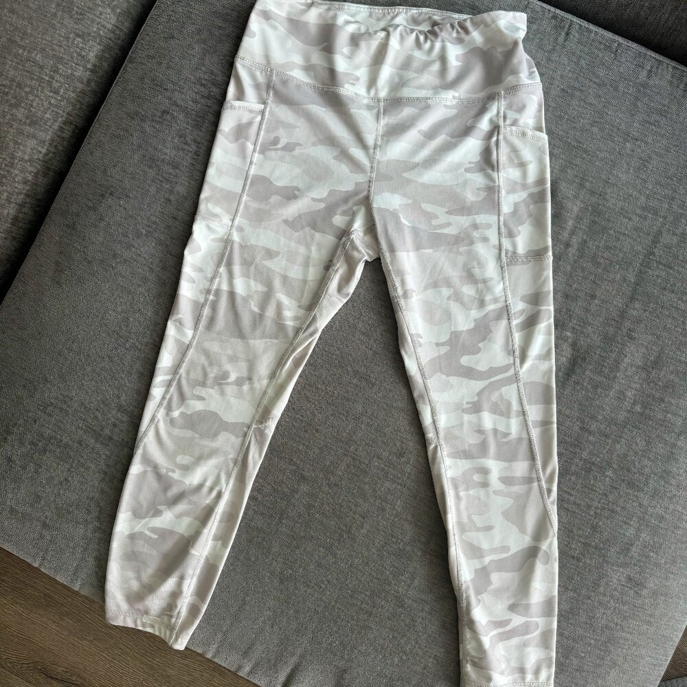 REEBOK SPORTSWEAR WOMEN LEGGINGS LARGE IVORY/BEIGE